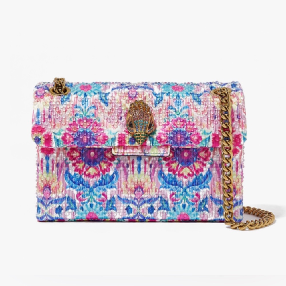 NWT KURT GEIGER LONDON Matthew Williamson Mini Pink Floral🌺🌹🌷🌺🪷Shoulder Bag - Picture 6 of 14